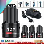10.8V/12V 4.0AH Li-ion Battery/Charger For Bosch BAT411 BAT412 BAT414 GSR GDR