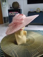fabulous HUGE wide 19" diameter blush pink  WIDE Ascot/ races/ wedding hatinator