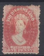 Tasmania Stamps 1863 1d dull vermillion Wmk W4 Perf 12 SG69 Mint Hinged CV £170