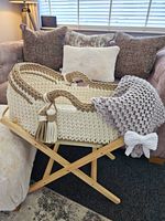 Handmade Crochet Baby Moses Basket Made to Order & Personalised Base Any Colour!