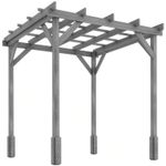 Outsunny 2 x 2m Wooden Pergola Kit, Garden Gazebo Shelter, Grey