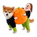 1x Dog Halloween Costume Funny Human Carry Pumpkin Pet Outfit Dog Fancy Dress