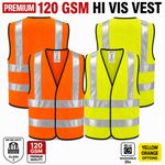 Hi Viz Vest High Vis Safety | YELLOW ORANGE | EN471 Waistcoat Visibility Jacket