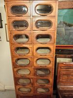 Antique Haberdashery Shop Display Cabinet / Glazed Fronted Drawers / Large c1950