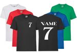 Personalised Printed KIDS Football Style T-Shirt / Boys Girls Children's Tee Top