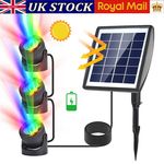 Solar 3 Head-RGB Pond Lights 3IN1 LED Landscape Fountain Underwater Submersible