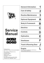 JCB 8052 8060 SERVICE MANUAL ISSUE 4  REPRINTED