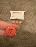 4x Stunning rare Vintage Chanel Buttons Gem 22mm gold rare pink gold
