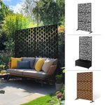Nicoman Metal Outdoor Privacy Screen Panel – 180cm | Black & Pre-Rusted Finish