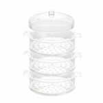 Plastic Steamer Insert Dishwasher Safe Perforated Steaming Tray with Handles