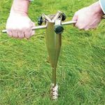 Heavy Duty Parasol Airer Rotary Washing Line Stand Steel Screw In Ground Spike