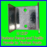 24 x Strong Metal U Clips 41mm Fastens Fence And Trellis Panels To Timber Posts