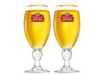 2x Stella Artois Global Chalice One Pint 20oz Beer Glass Enamel Nucleated CE M22