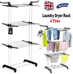 4 Tier Foldable Laundry Dryer Rack Extra Large Bedroom Outdoor Clothes Airer