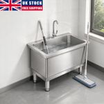 Janitorial CLEANING Mop Sink 304 Stainless Steel ,50*40*50cm,W/Faucet&Filter