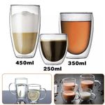 Double Wall Insulated Glasses Thermal Coffee Glass Mug Tea Cup 150/250/350/450ml