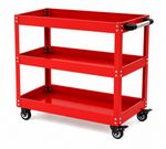 Tool Storage Heavy Duty Garage Trolley Workshop 3 Tier Wheel Cart DIY Red/Black
