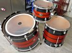 3 Pc VINTAGE YAMAHA MOTO X TOUR CUSTOM MAPLE LTD EDITION ORANGE & BLACK DRUM KIT