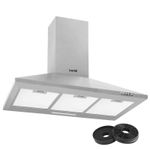 Cooker Hood & Carbon Filters, Chimney Style, 90cm - Stainless Steel