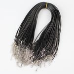 20/50pcs Black Waxed Cotton Necklace Cord 1.5mm / 2mm 18" For Pendant Necklace
