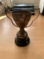 1968 S G NENO YOUNG BIRD CHALLENGE CUP PIGEON RACING EPNS 12cm-TALL TROPHY (P3)