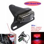 Lucas Style LED Taillight w/License Plate Holder For Harley Cafe Racer Chopper