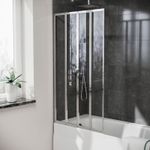 Parga 800 x 1400 mm 4 Fold Door Bath Shower Screen Chrome Frame