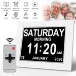 Digital Alarm Clock Day Date Calender for Memory Loss Dementia Elderly Reminder