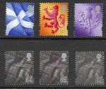 GB SCOTLAND REGIONAL SET OF 6  WITHOUT WHITE BORDERS (SG S94-99) MNH