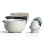 New Japanese Matcha Bowl & Whisk Rest Set 18oz Ceramic Chawan Tea Ceremony - UK