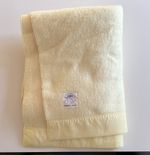 Boots Vintage Acrylic Mix Yellow Fleece Blanket Made by Witney England 90x70cm 
