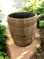 LARGE TALL DEEP WHISKY BARREL GARDEN PLANTER / TUB / POT - 70cm tall x 60cm wide