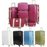 Fergana 6-Piece Hard Shell Luggage Set – Lightweight PC Suitcases with TSA Lock