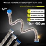 1/2" Braided 304 Stainless Shower Heater Faucet Hose Connector Flex Supply Line