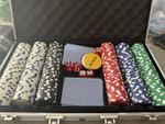 500 Piece Poker Chip Set in Aluminium Carry Case – Cards, Dice – Complete