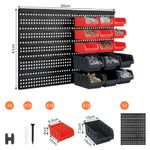 32 PCS WALL MOUNTED GARAGE STORAGE BIN WORKSHOP ORGANISER RACK DIY TOOL BOXES