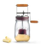 Butter Churner Set 1L Glass Jar with Hand Churning Mechanism and Recipe Booklet