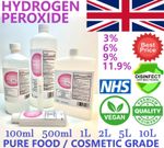 Hydrogen Peroxide 3% 6% 9% 11.9% PREMIUM FOOD GRADE Surface Cleaner FREE P&P