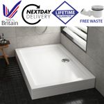 Rectangle Slimline Shower Tray For Shower Enclosure with Riser Kit & FREE Waste