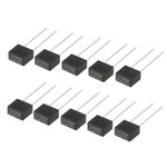 10Pcs DIP Mounted Miniature Square Slow Blow Micro Fuse T3.15A 3.15A 250V, Black