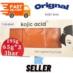 Kojic Acid Skin Lightening Soap 3x65g|Skin Whitening Fast UK Delivery-3 in 1Pack