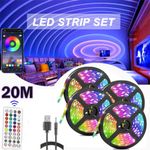 LED Strip Lights 1-20m RGB Colour Changing Tape Cabinet Game Room Lighting UK