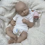 18Inch Can Open Mouth LouLou bebe reborn de silicona Girl Doll Kit Unpainted