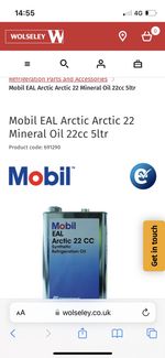 Mobil Eal Arctic 22cc Refrigeration Oil