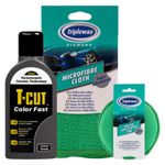 T-Cut Color Fast Grey Polish Scratch Remover Clean Shine 500ml + Cloth & Pad