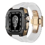 Titanium Case Fluororubber Strap FKM Bands For Apple Watch Ultra / Ultra2 49mm 