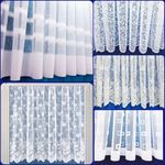White Lace Window Net Curtains Rod Slot Ready to Use Sold By the Metre 11 Drops 