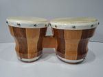 Vintage Rhythm Band Percussion Handheld Laminated Wood Dual Bongo Drums