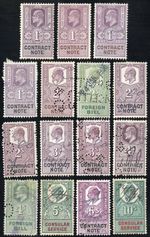 Great Britain Stamps Lot Of 15 Revenues