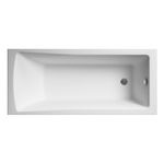 Nuie Single Ended Bath Square Acrylic Bath with Leg Set White Finish 1700x700mm